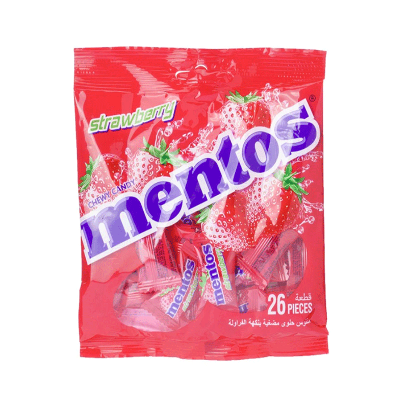 MENTOS CHEW CANDY STRAWBERRY 26`S 70.2GM